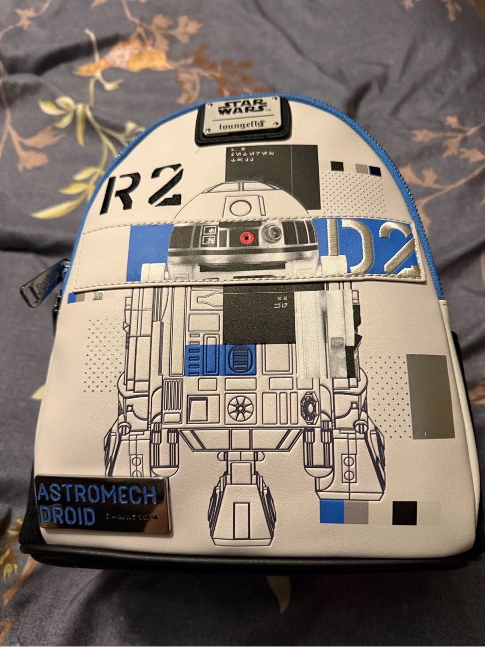 Loungefly Star Wars R2-D2 White Blue Mini Backpack